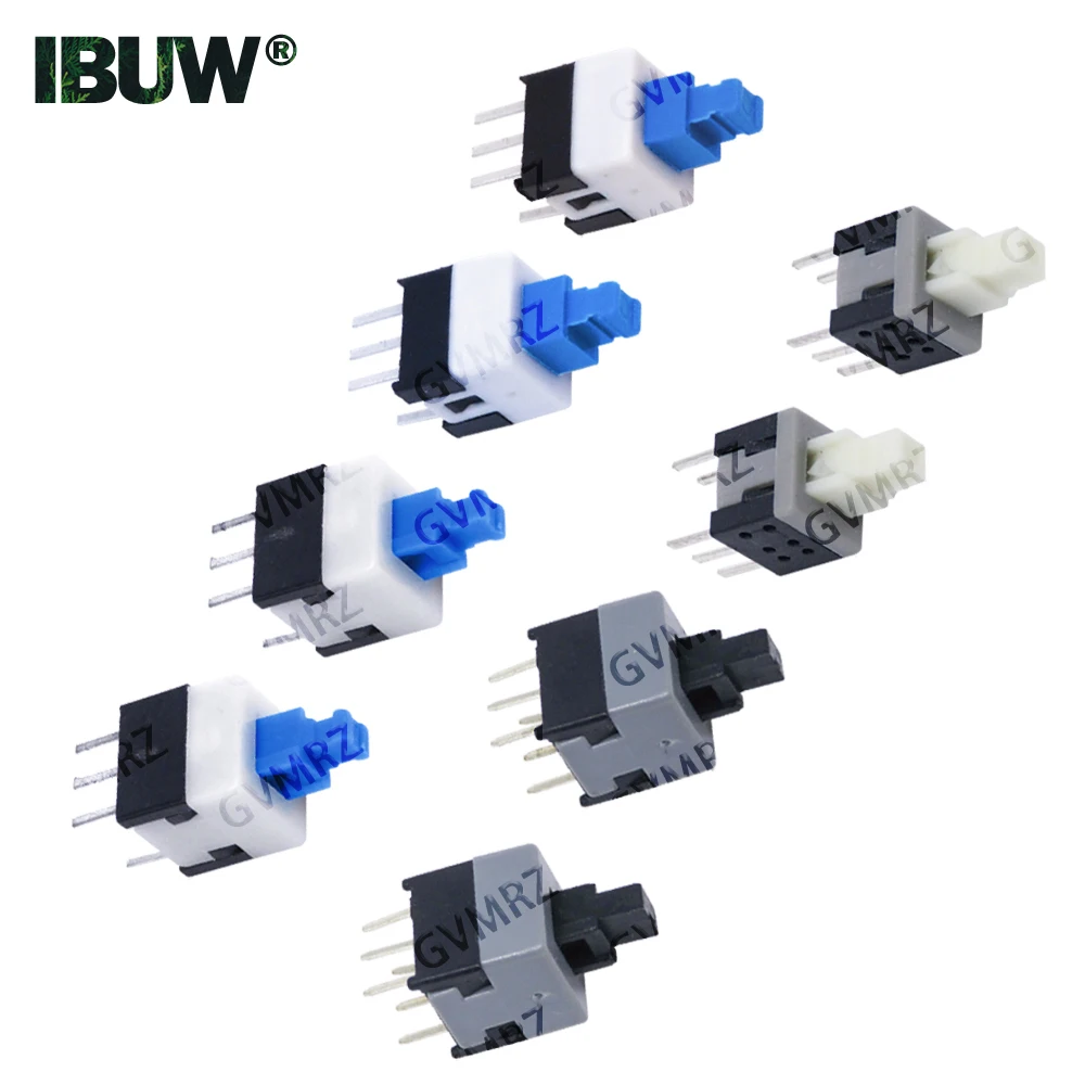 10PCS/50PCS 6 Pin Button Switches Self Locking / UNlock Push Tactile Power Micro Switch  5.8x5.8 7x7 8x8 8.5x8.5mm