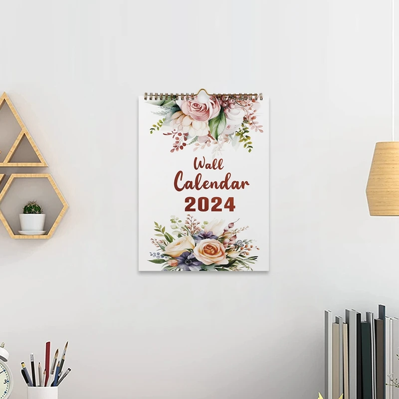 2024 Simple Monthly Wall Calendar Scheduler Planner Hanging Wall Calendar Paper Calendar Weekly Daily Planning Annual Agenda