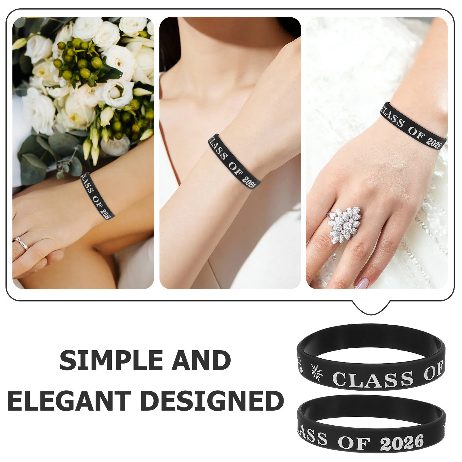 

30pcs Graduation Wristband Graduation Bracelet For Women Men Silicone Class Of 2026 Grad Bracelet Graduation Themed Party Supply