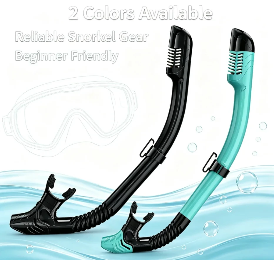 Vollständig trockener Schnorchel, leicht atmbarer Tauchschnorchel für Tauchen, Freitauchen, Schwimmen, Top-Trockenventil, Mundstück aus lebensmittelechtem Silikon – Detail 6