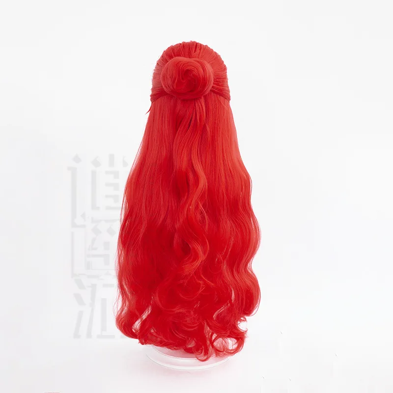 Peruca Himeko Cosplay de alta qualidade, Jogo Honkai: Star Rail 80cm, cabelo sintético vermelho resistente ao calor, festa de Halloween, perucas COS e peruca