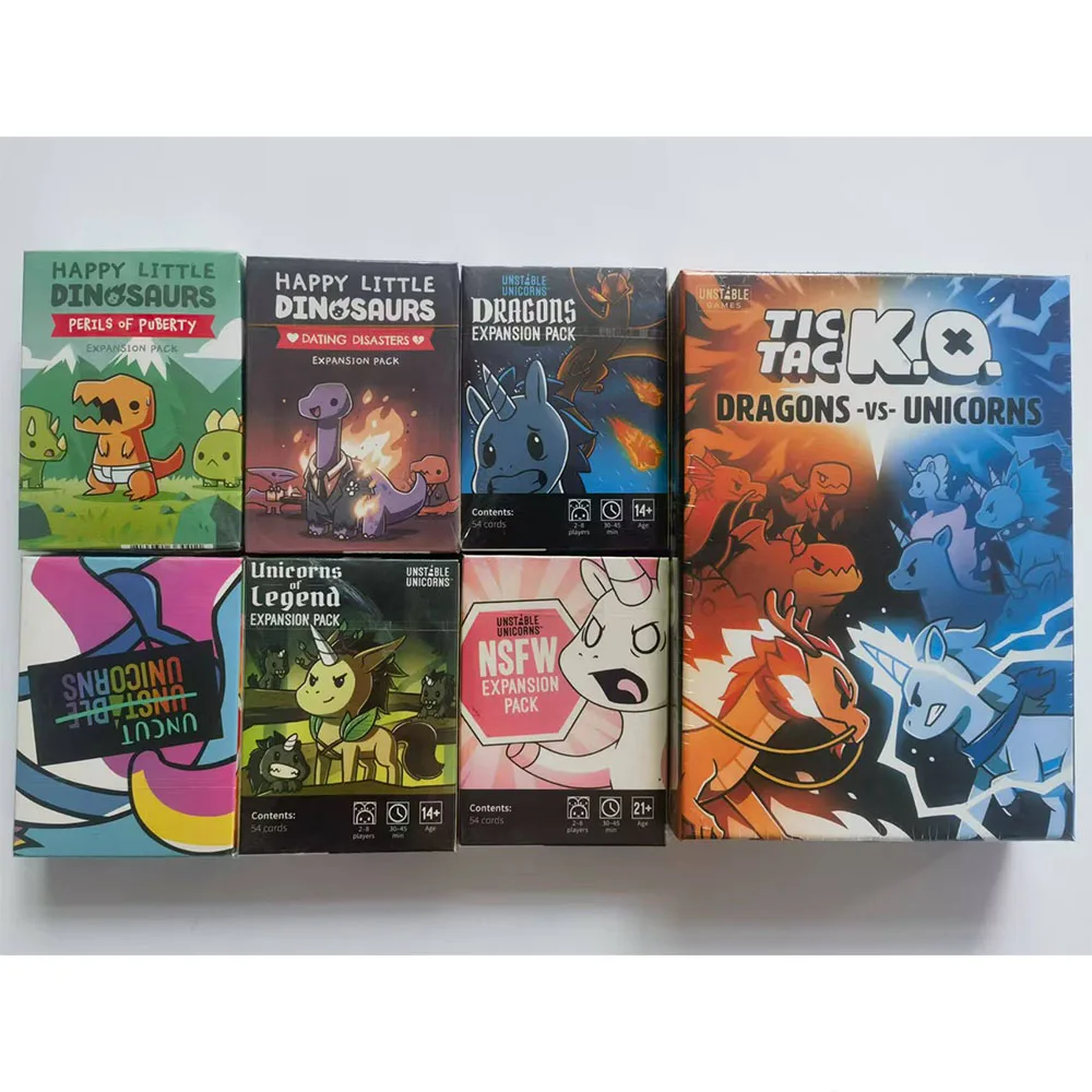 سعيد الديناصورات الصغيرة الإنجليزية يونيكورن الشطرنج وبطاقة خطرات الإستراتيجية بطاقات الألعاب