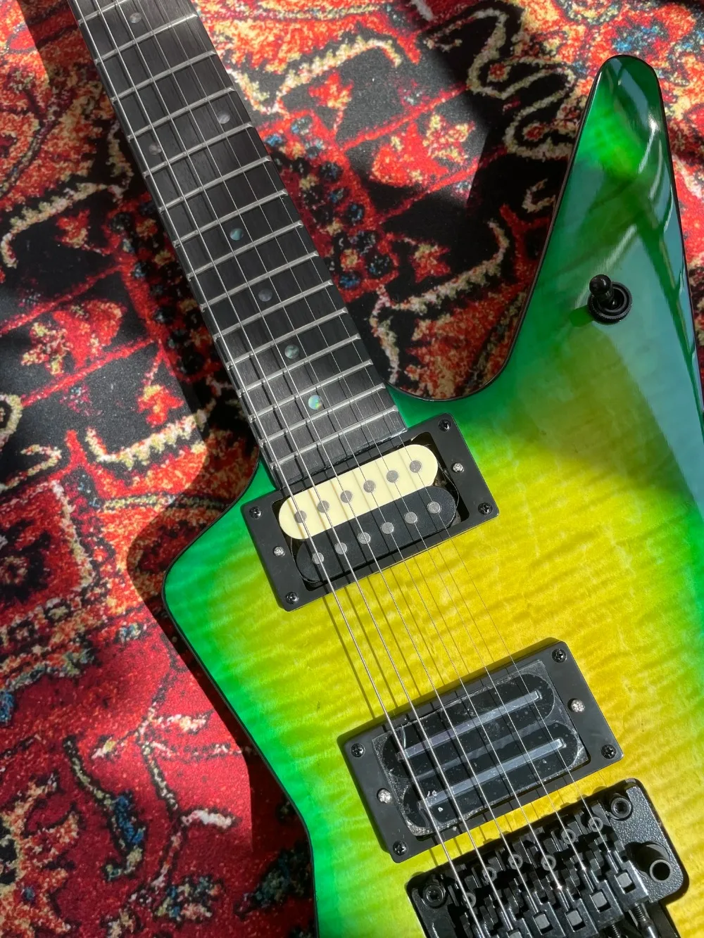 Fast Ship OEM WDD Signature Model  Guitar Flame Maple Top Floydrose vibrato Green guitar
