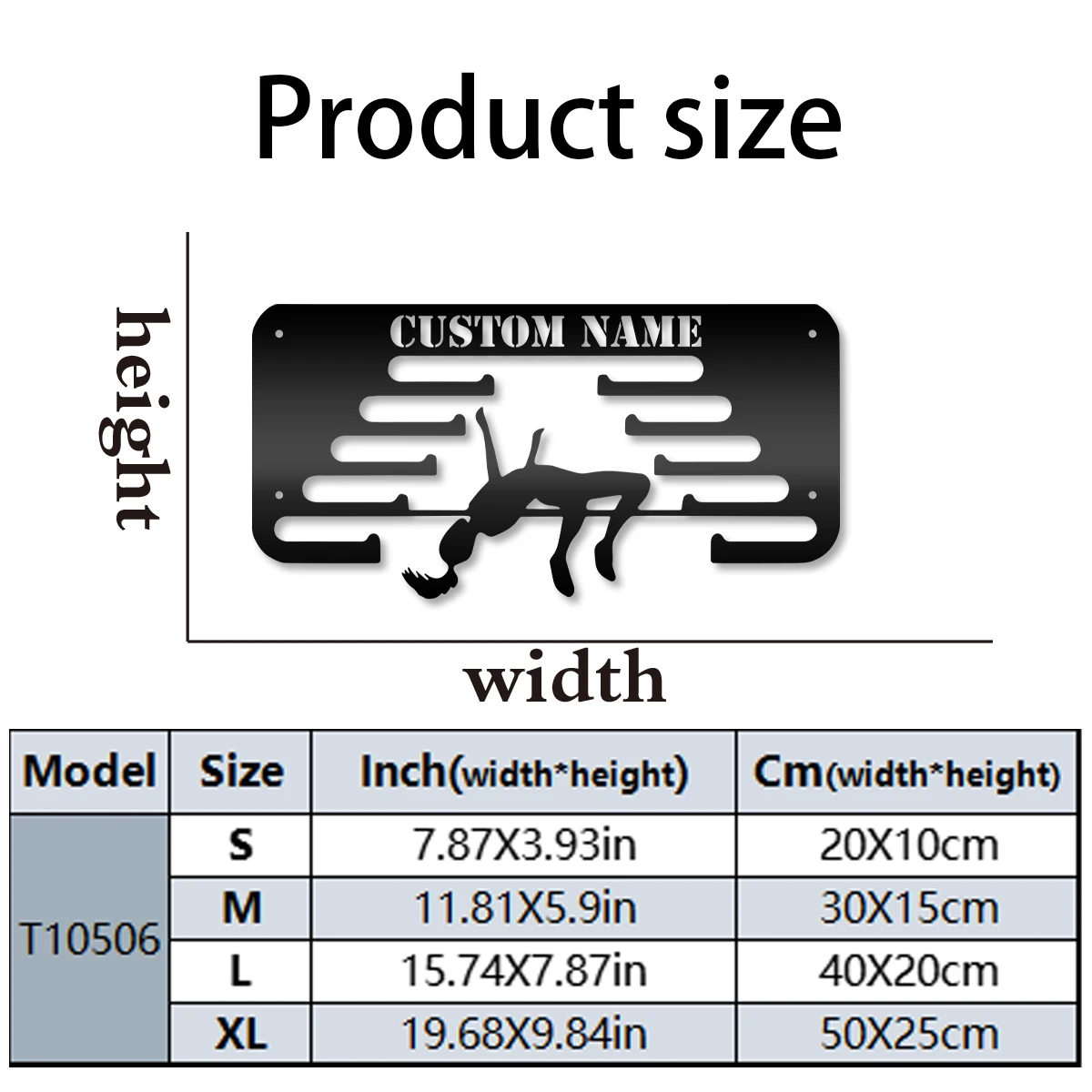 1pc High jump medal hook creative Customized Name Hooks Metal Art ​Metal Rack For Kitchen Wall
