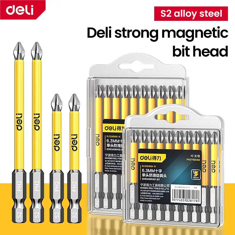 

PH2 Cross Screwdriver Set Strong Magnetic Batch Head Impact Drill Bit Screw Alloy Steel Non-slip Cross Screwdriver 25-150mm