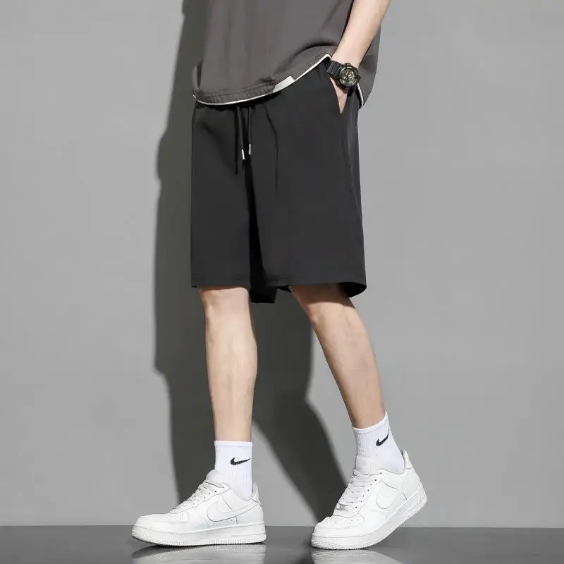 

Men's Spor Ice Silk Qui Dry Loose Fit Casual orts Summer Outdoor Wear Long Tube Pants High Waist Straight Leg Polyester...