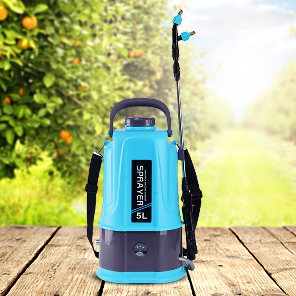 

5L Electric Sprayer with 5 Mist Nozzles Battery Powered Sprayer with Adjustable Shoulder Strap Water Sprayer for Lawn and Garden