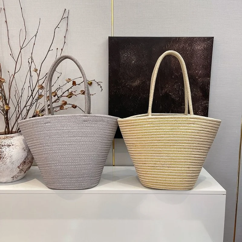 

casual jute crossbody bag women eco friendly lightweight handbag fashion solid color everyday shopping bag