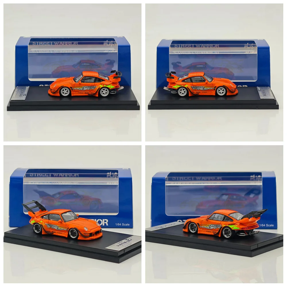 

SW 1/64 Scale RWB 993 RAUH-Welt Orange Speed and Furious Diecast Metal Car Miniature Collection Auto Gift Toy Vehicle Models