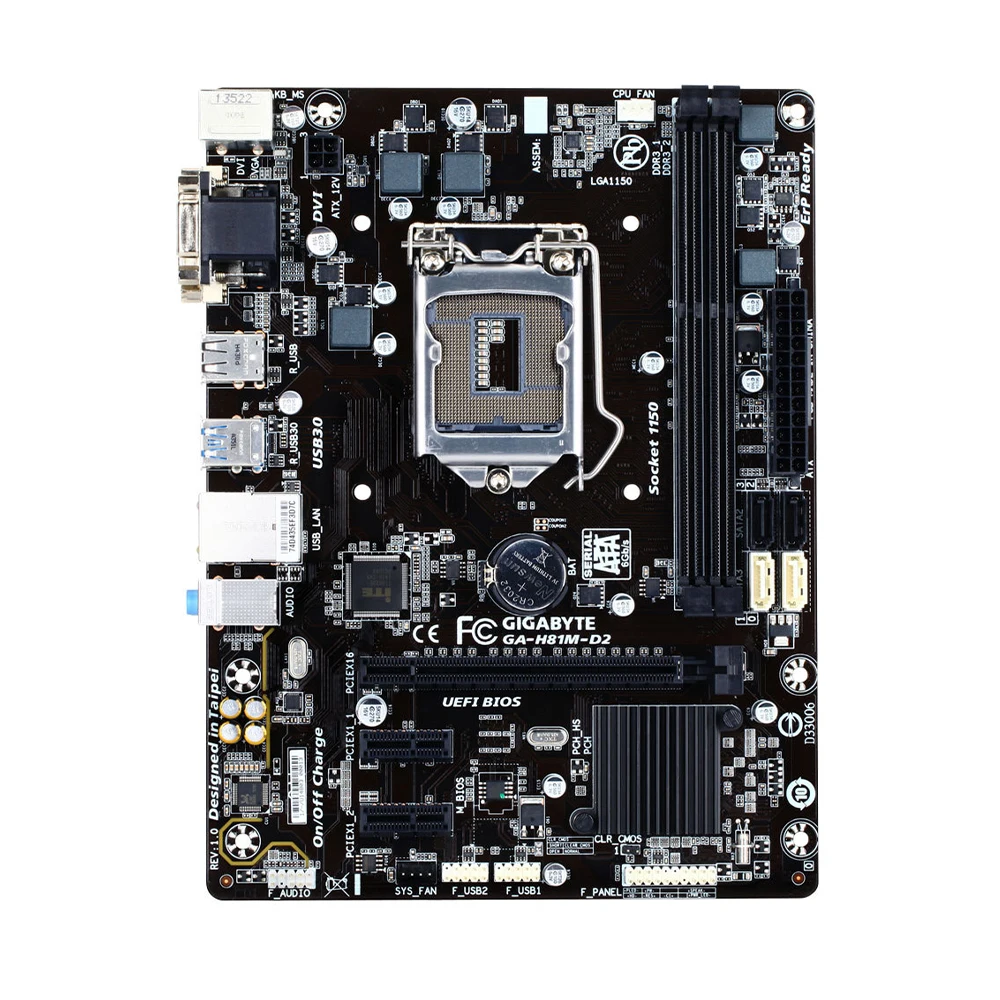 LGA1150 Motherboard GIGABYTE GA-H81M-D2 Intel H81 Original Used Motherboard Support Dual Channel DDR3 Core I7 I5 I3 CPU Pc