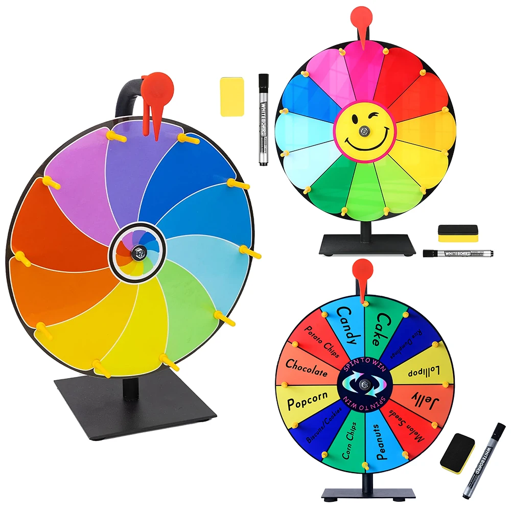 Colorful Prize Wheel Wall Mounted Roulette Spinning Game Win the Fortune Spinner for Party Carnival Tradeshow