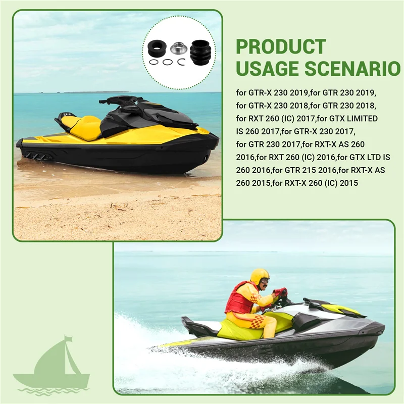 

For Sea-Doo Seadoo BRP 4-TEC 130/155/185 GTI GTX RXP RXT GTR Carbon Ring Seal Drive Line Rebuild Kit & Boot