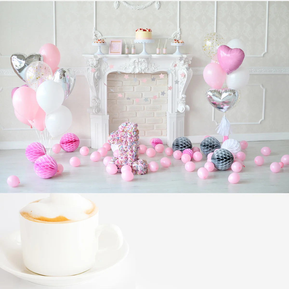 

5X3Ft 1St Birthday Photo Backdrop Seamless Cloth Background Durable Pictorial Print For Photography Studio Props