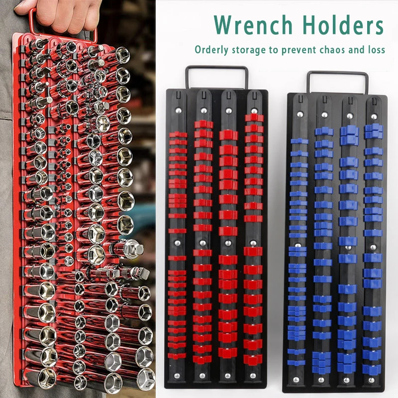 traight chave de plastico titulares universal socket organizer rail bracket ferramentas de reparacao chave de parede soquete home tools 2 01