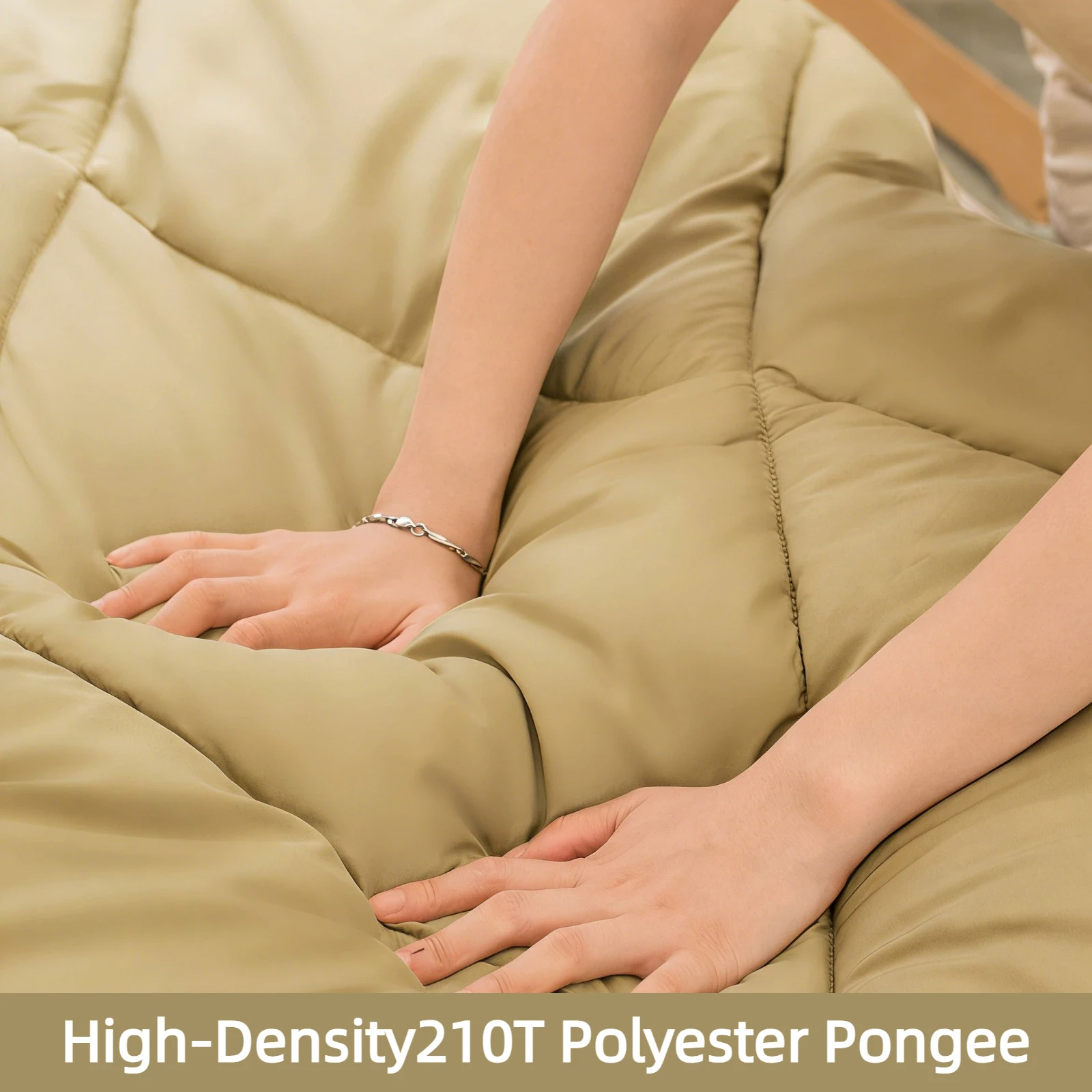 BISINNA كيس نوم مزدوج للتخييم 4 فصول محمول 2 في 1 كيس نوم قابل للفصل للأزواج والأصدقاء والسفر والمشي لمسافات طويلة #4