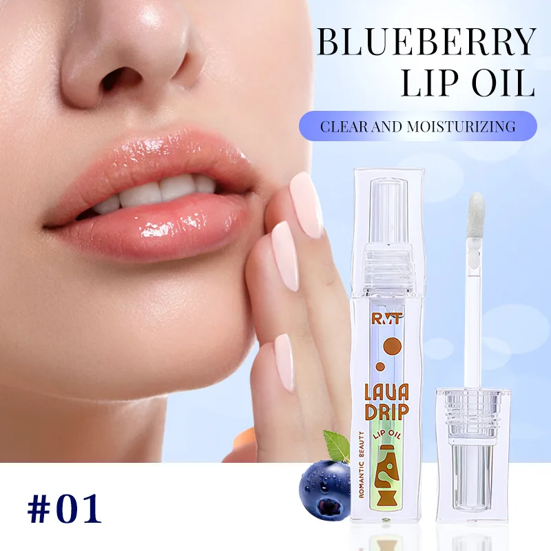 Transparent Lip Oil with 2 Color Tints Hydrating Moisturizing Nourishing Formula for Dry Lips Care Repair Lip Treatment Beauty