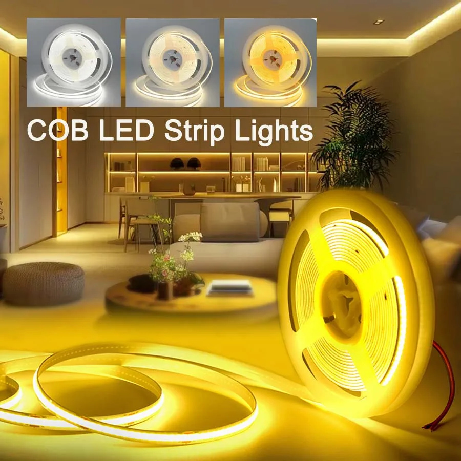 

1M/3M/5M COB LED Strip Lights 24V 12V Flexible Diode Tape Light Linear Dimmable 3000K 4000K 6000K Strip Lights for Home Decor