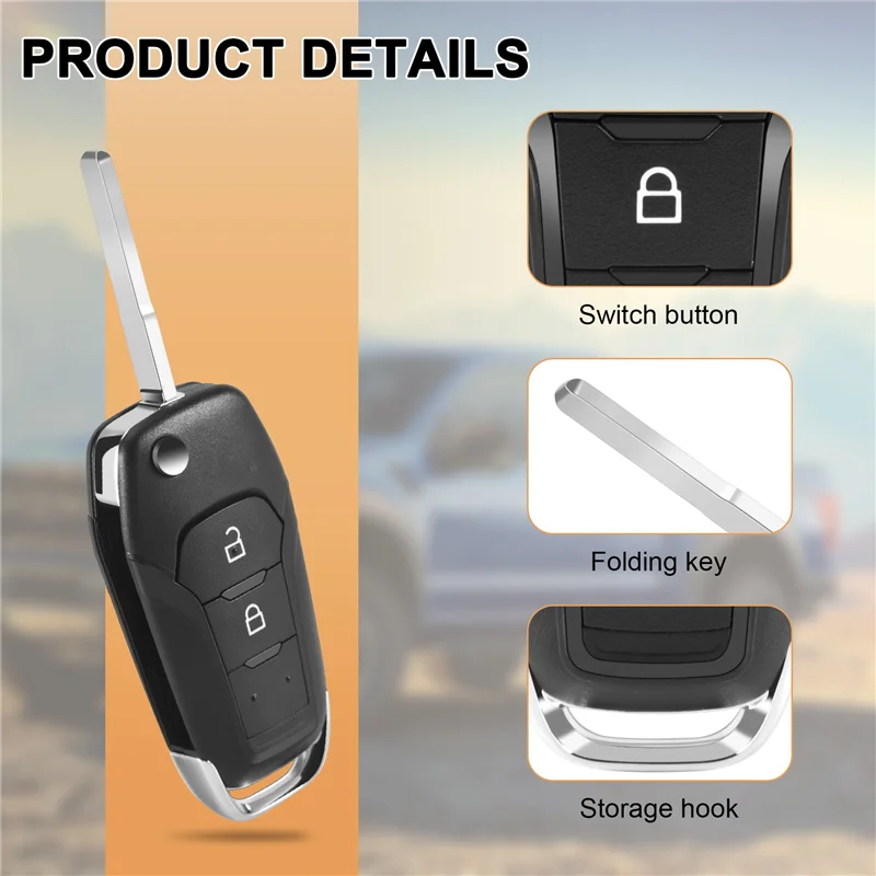 

BT-Car Smart Remote Key 2 Button 433Mhz Fit For Ford Ranger F150 2015 2016 2017 2018 Id49 Pcf7945p Eb3t-15K601-Ba