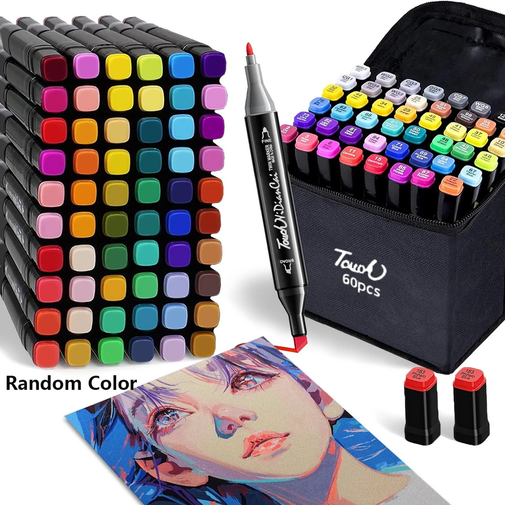 

Alcohol Markers 80 Colors Dual Brush Tip Permanent Art Markers for Book Painting Card Making Christmas gift for Adults Kids