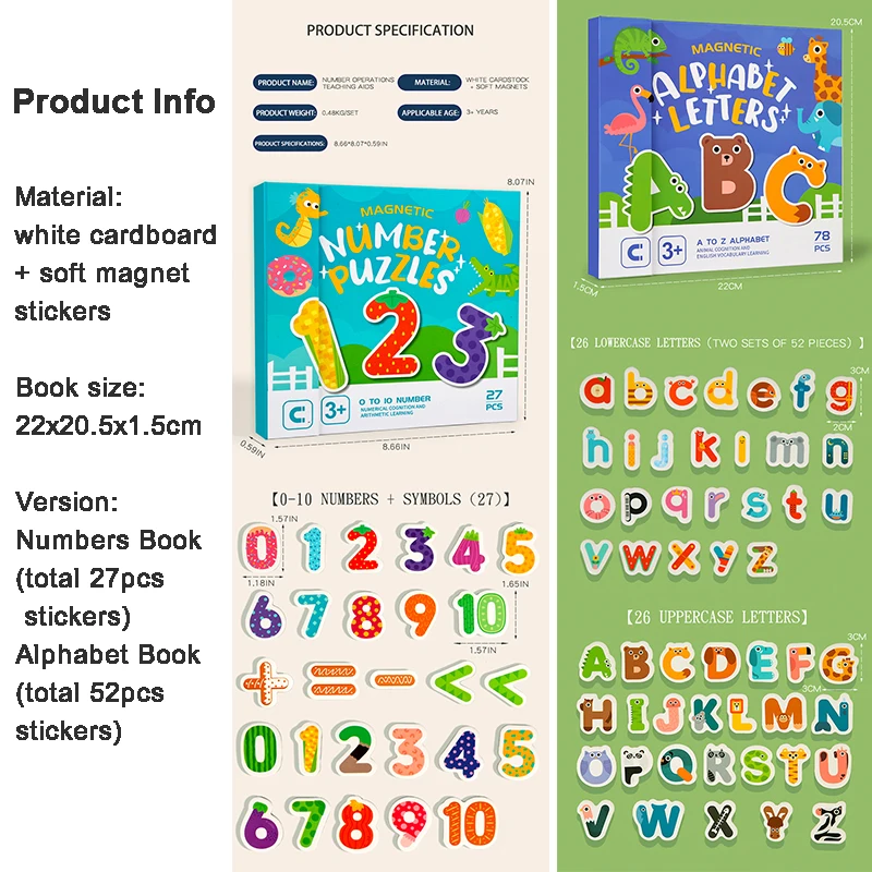 Alfabeto magnetico Lettere Numeri Giocattoli per bambini Regalo Educazione prescolare Ortografia Gioco di parole inglesi Adesivo per frigorifero per l'apprendimento della matematica