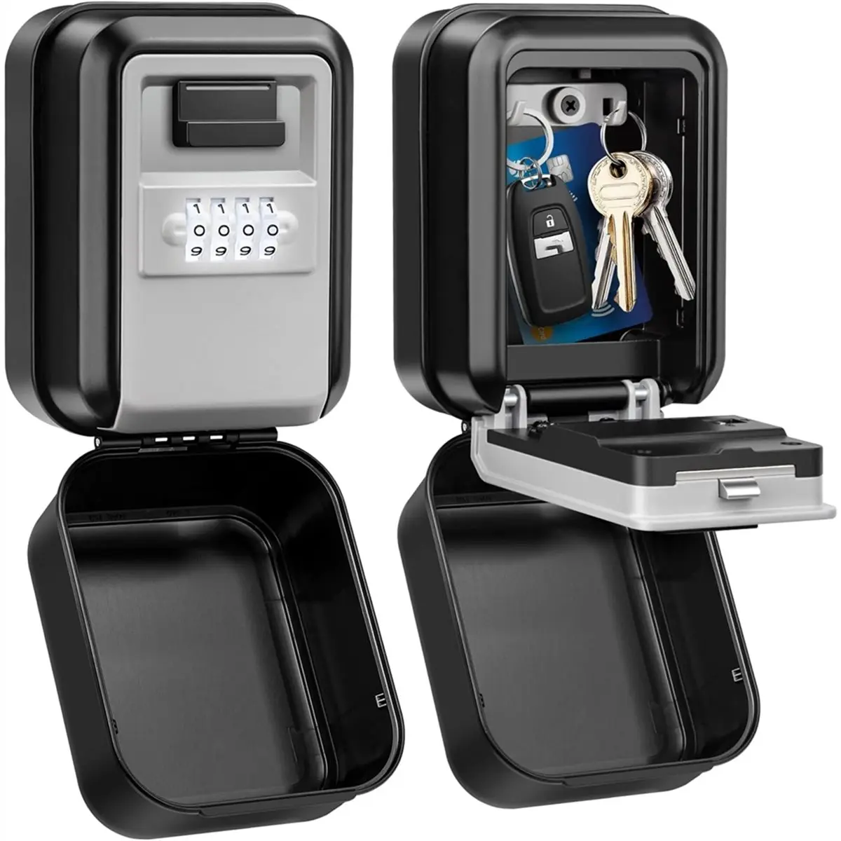 A89X Key Lock Box, Waterproof Wall Mount Lock Box for Keys with Code, 4 Digit Combination Lockbox for Home Office Garage B