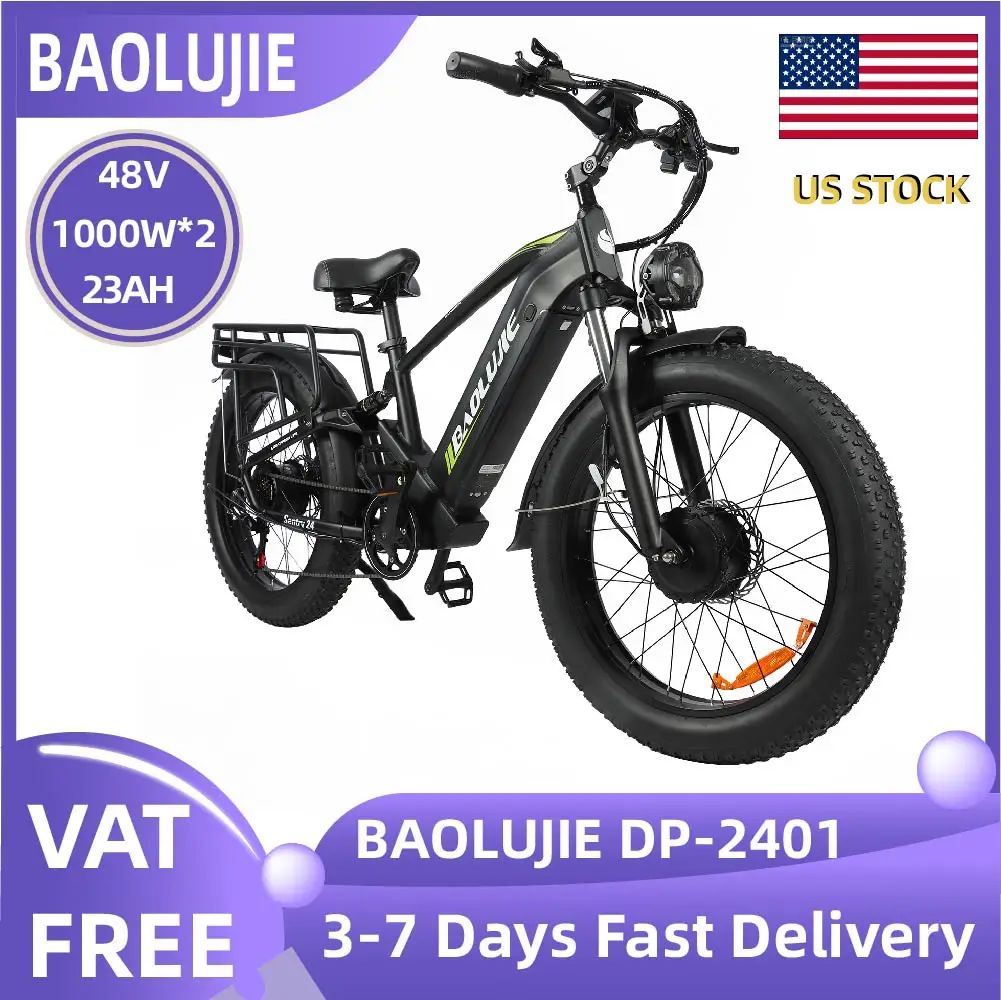 

BAOLUJIE DP-2401 2000W Motor Electric bicycle 48V20Ah battery City Commuter Electric Bike 24inch tireall terrain E-bike