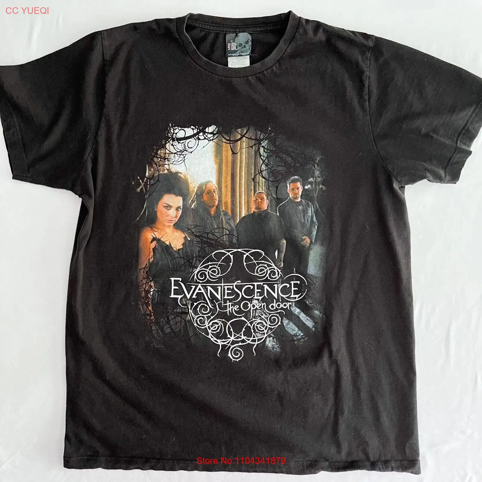 Giant T-shirt Evanescence The Open Door 2006 US Tour 2-sided Black L Y2K Band