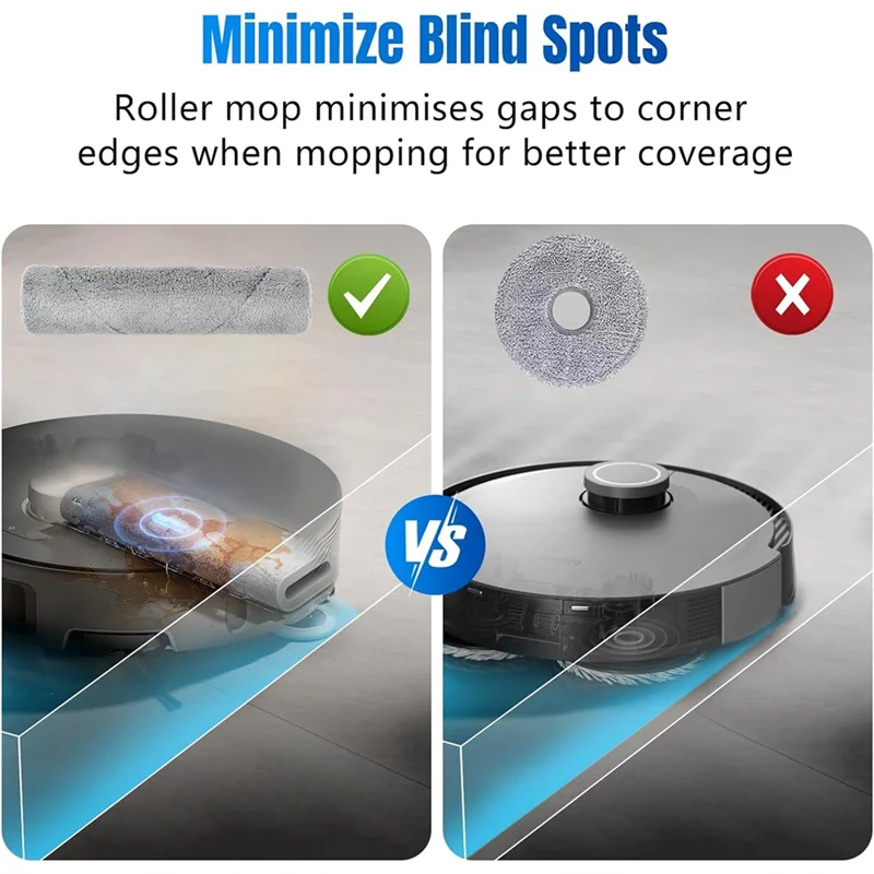 Pano de esfregão rastreado AT28, escova lateral, filtro e saco de pó - 11 peças de reposição para aspirador de pó Mova Z50 Ultra/Z5 Pro/Z5