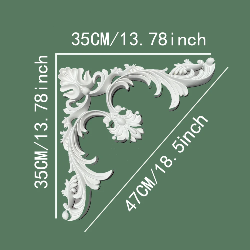 PU Home Decor Flower Decorative Panel Hollowed-Out Background Wall Corner Flower Wall Molding Trim Border Strip