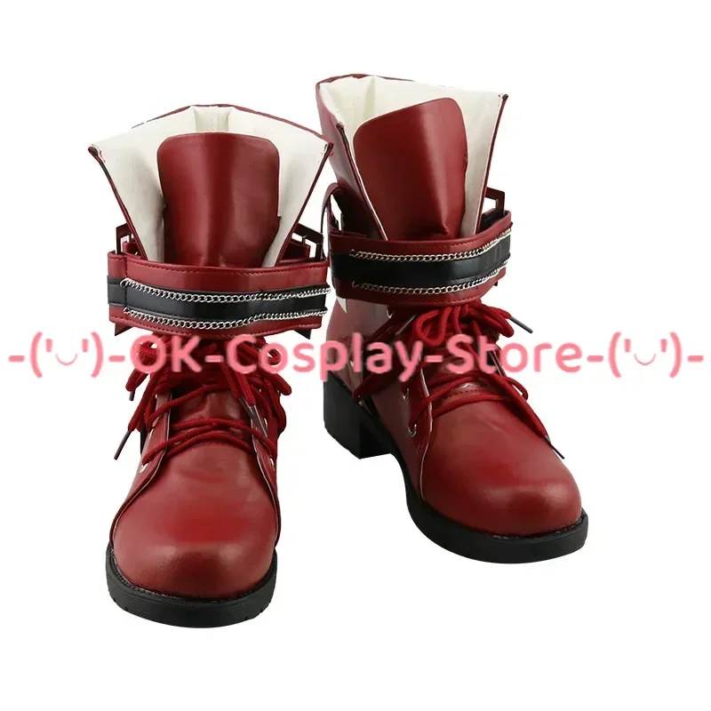 [Customized] FF7 Final VII Tifa Lockhart Cosplay Shoes Anime Game Roleplay Costume Props Carnival Holiday Party PU Leather Boots