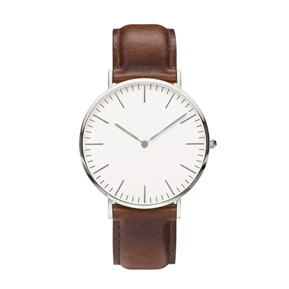 Fashion Casual Designer Simple Leather Quartz Watch Wristwatch Watchband