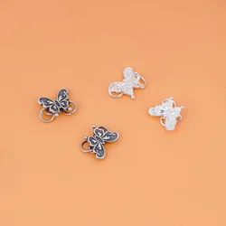 925 sterling silver Vintage Butterfly Connection buckle Handmade DIY beaded material bracelet necklace Clasp accessories