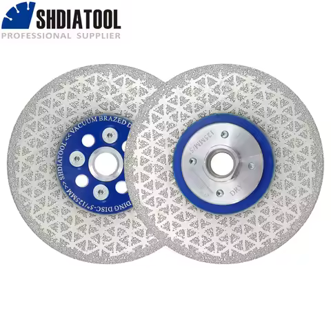SHDIATOOL Double-sided Cutting Grinding Disc 1/2Pcs Saw Blade With Flange Porcelain Tile Marble Circular Cutter Plate