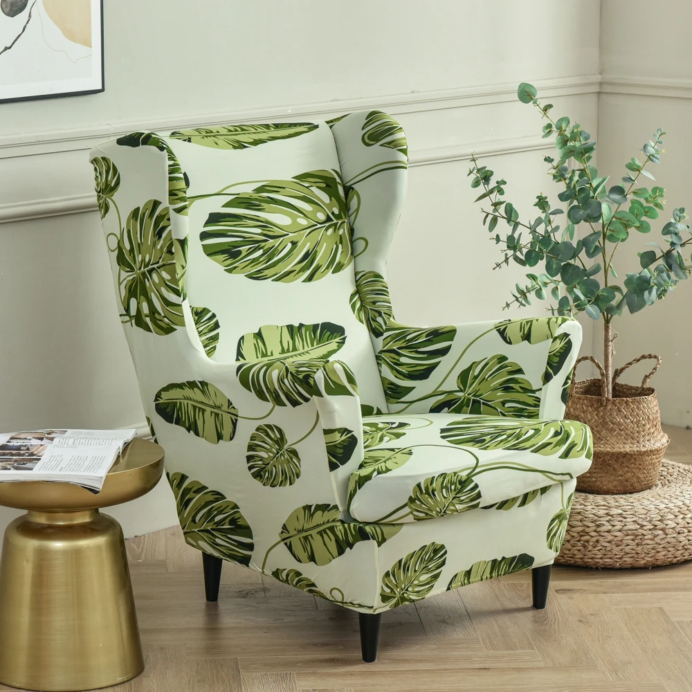 Leaf Stretch Print Tiger Stool Cover Full-inclusive Single Sofa Cover Dust-proof High-back Chair Universal Protective Cover