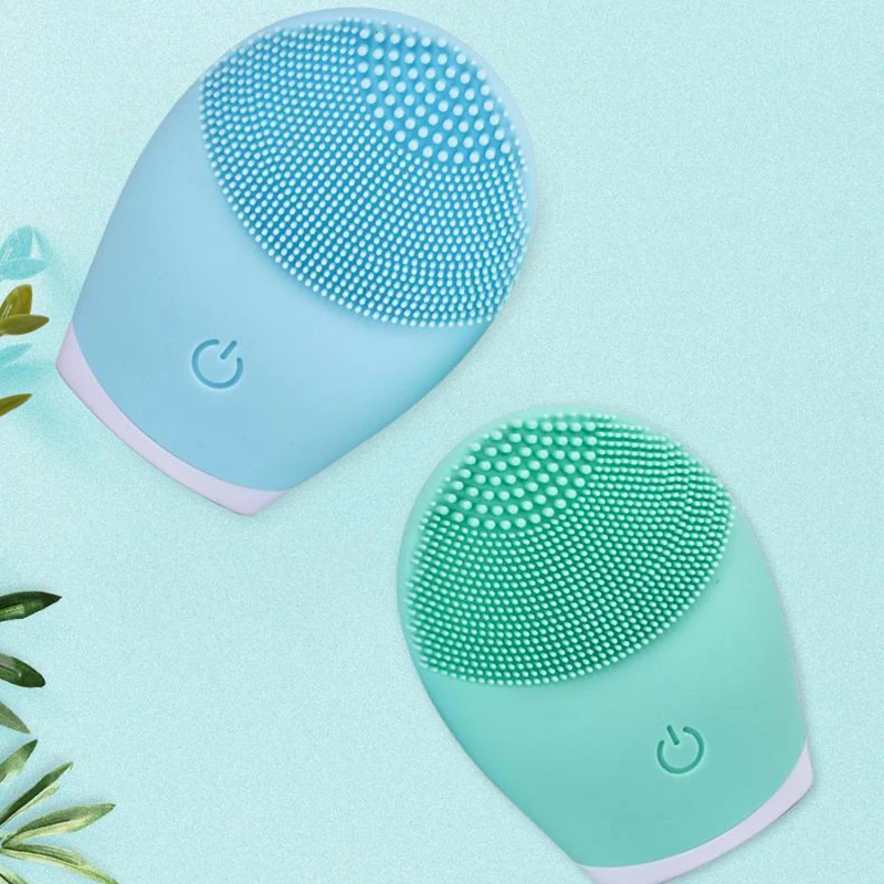 Electric Silicone Facial Cleanser Massager Skincare Massage Tool Beauty Machine Vibration Cleaning Of Pores Self Provided Batter