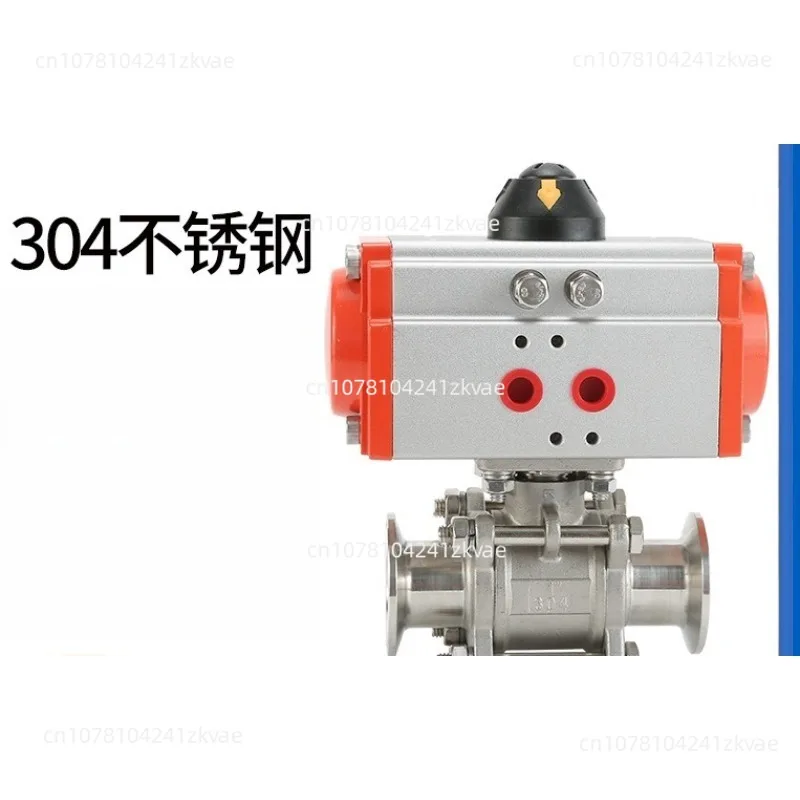 Q681F-16P three-piece quick-loading clamp type straight-through 304 stainless steel internal thread pneumatic ball valve