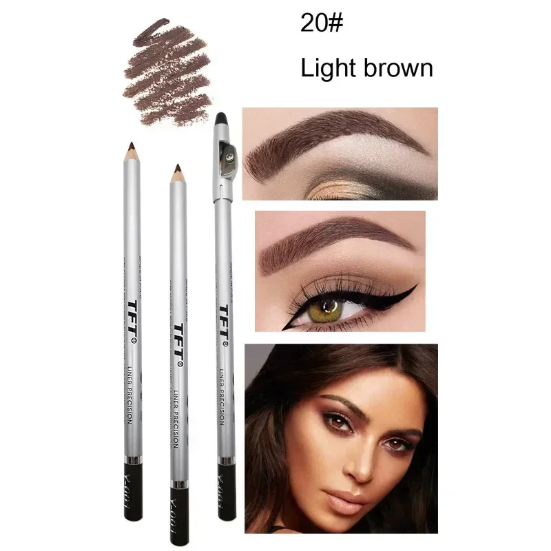 1/3 pçs lápis de sobrancelha à prova dwaterproof água profissional feminino caneta de maquiagem dos olhos cor fácil natural preto marrom cosméticos beleza sobrancelha ferramenta