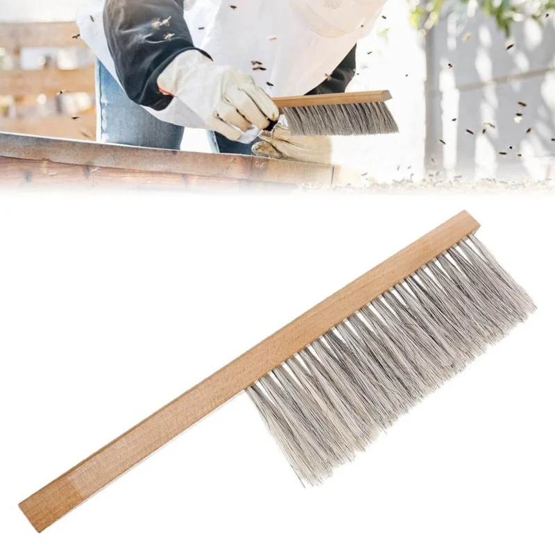 Beekeeping Tools Wood Honey Brush Wasp bee Sweep Two Rows Of Horse Tail Hair New Bee Brush Beekeeping Equipment For Beekeeping