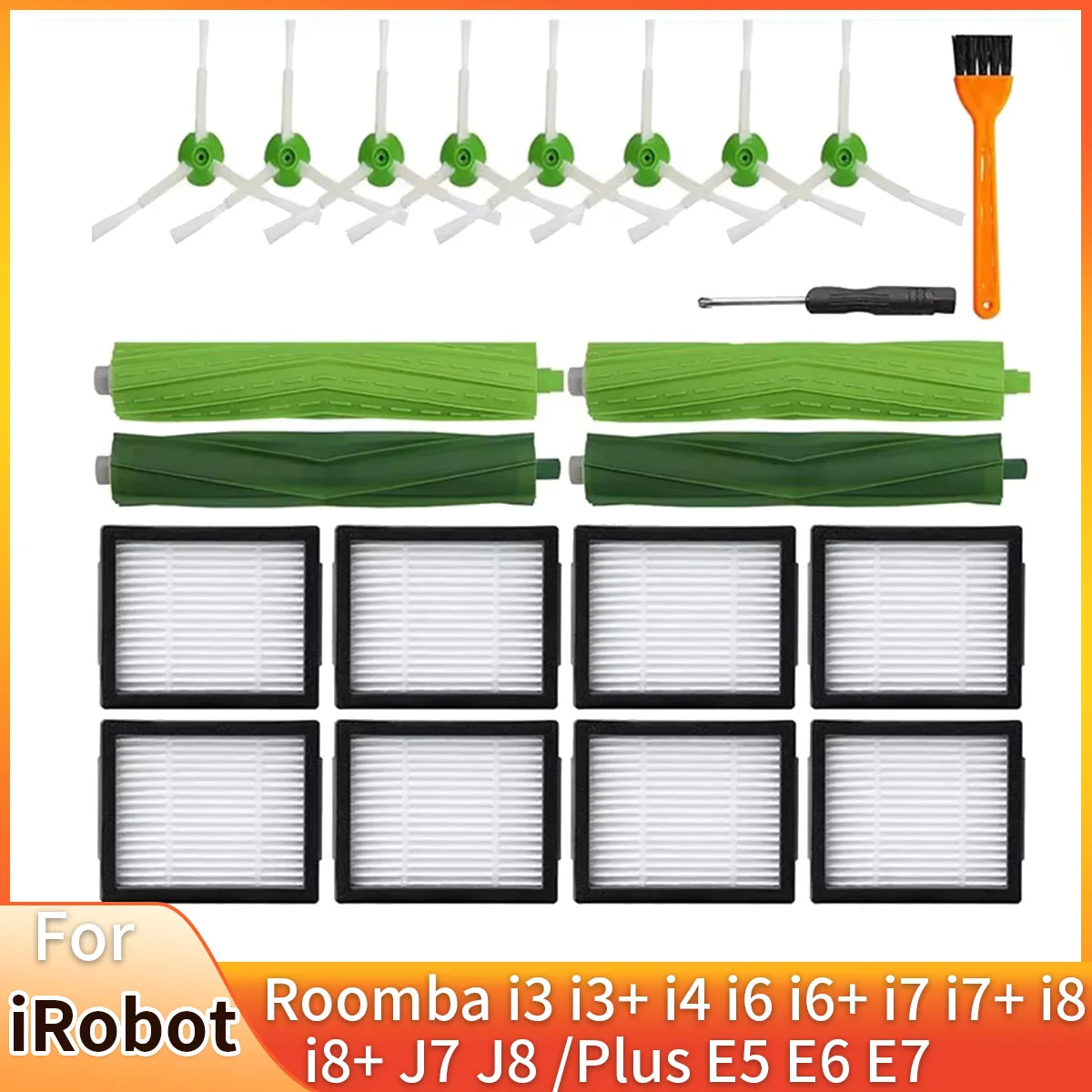 Roller Brush Filter Side Brush For IRobot Roomba I3 I3+ I4 I6 I6+ I7 I7+ I8 I8+J7 J8 /Plus E5 E6 E7 I,E &J Series Vacuum Cleaner