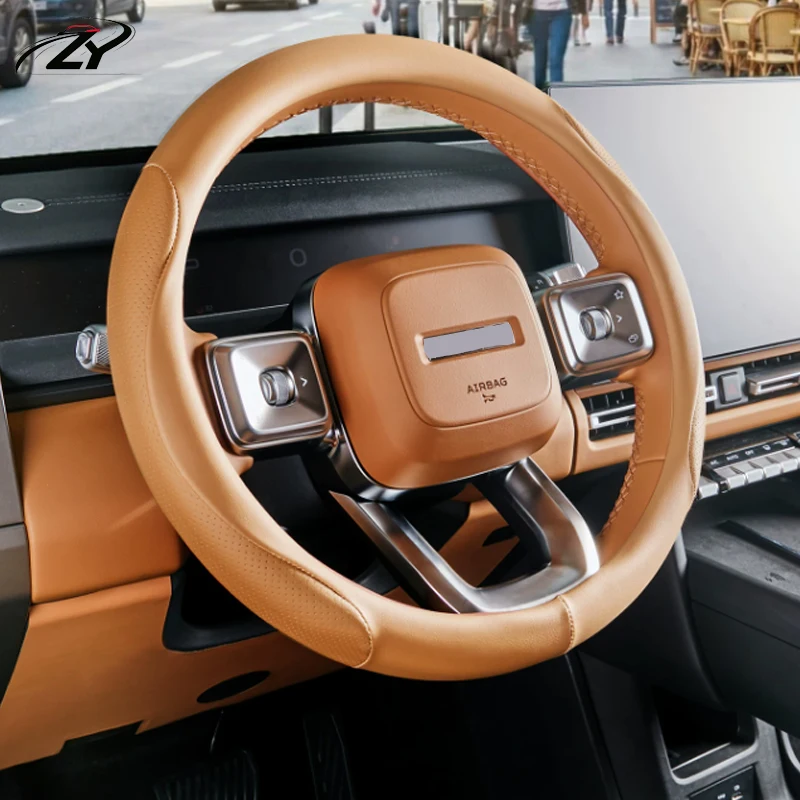 For Chery ICAR V27 ICAUR V27 2026 2027 Car PU Steering Wheel Cover with Anti-slip Function Breathable All Seasons Accessories