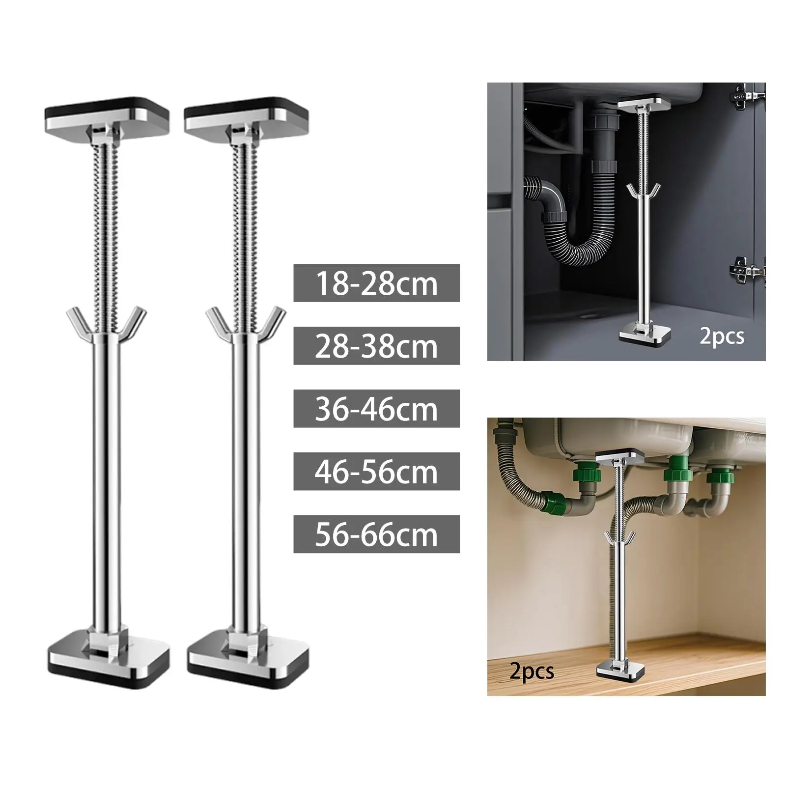 

Set of 2 Stainless Steel Sink Support Brackets for Bathroom And Kitchen Use