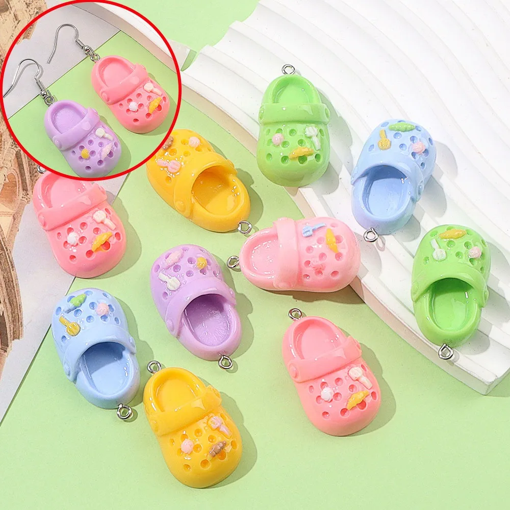 3/14/23pcsMulticolored Beach Slippers Shaped Pendant,DIY Necklace Earrings,Valentine's Day Christmas ThanksgivingGiftAccessories