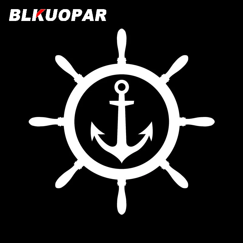 BLKUOPAR Anchor Monogram Ship Wheel Nautical Car Stickers Creative Scratch-Proof Decal Bumper Trunk Windshield Car Accessories