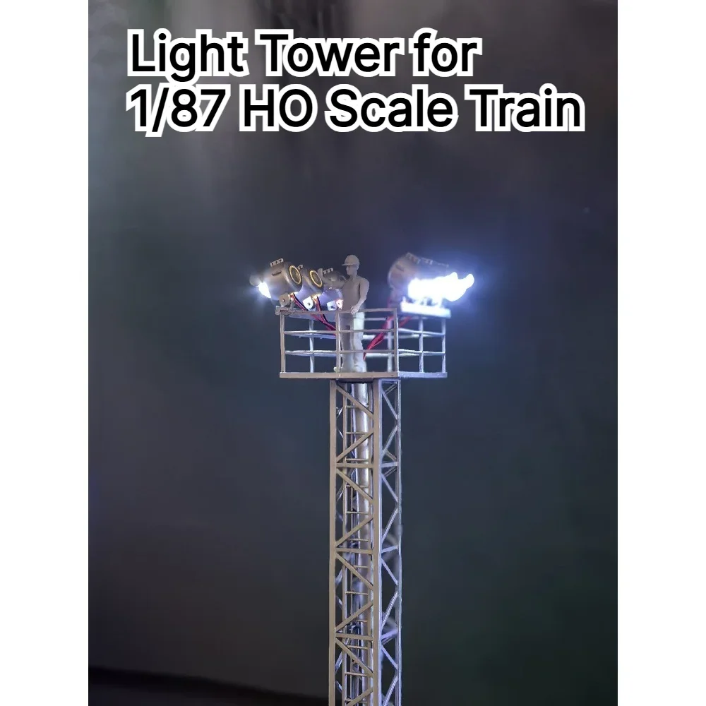 HO Scale 1/87 Train Model custom Lighting Tower Freight Yard Locomotive Depot Marshalling Yard Sand Table Diorama Scenery Part