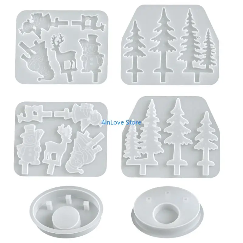 T4MD Figurines Moulds Christmas Theme Silicone Texture for Decoration