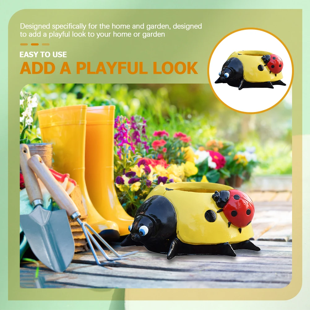 

Resin Ladybug Ornament Indoor Pots for Plants Animal Planters Outdoor