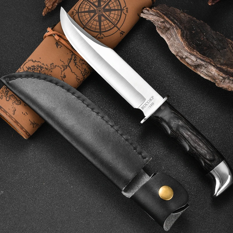 Outdoor Straight Knife, Outdoor Knife, Portable Knife, Multi-Function with Knife Set