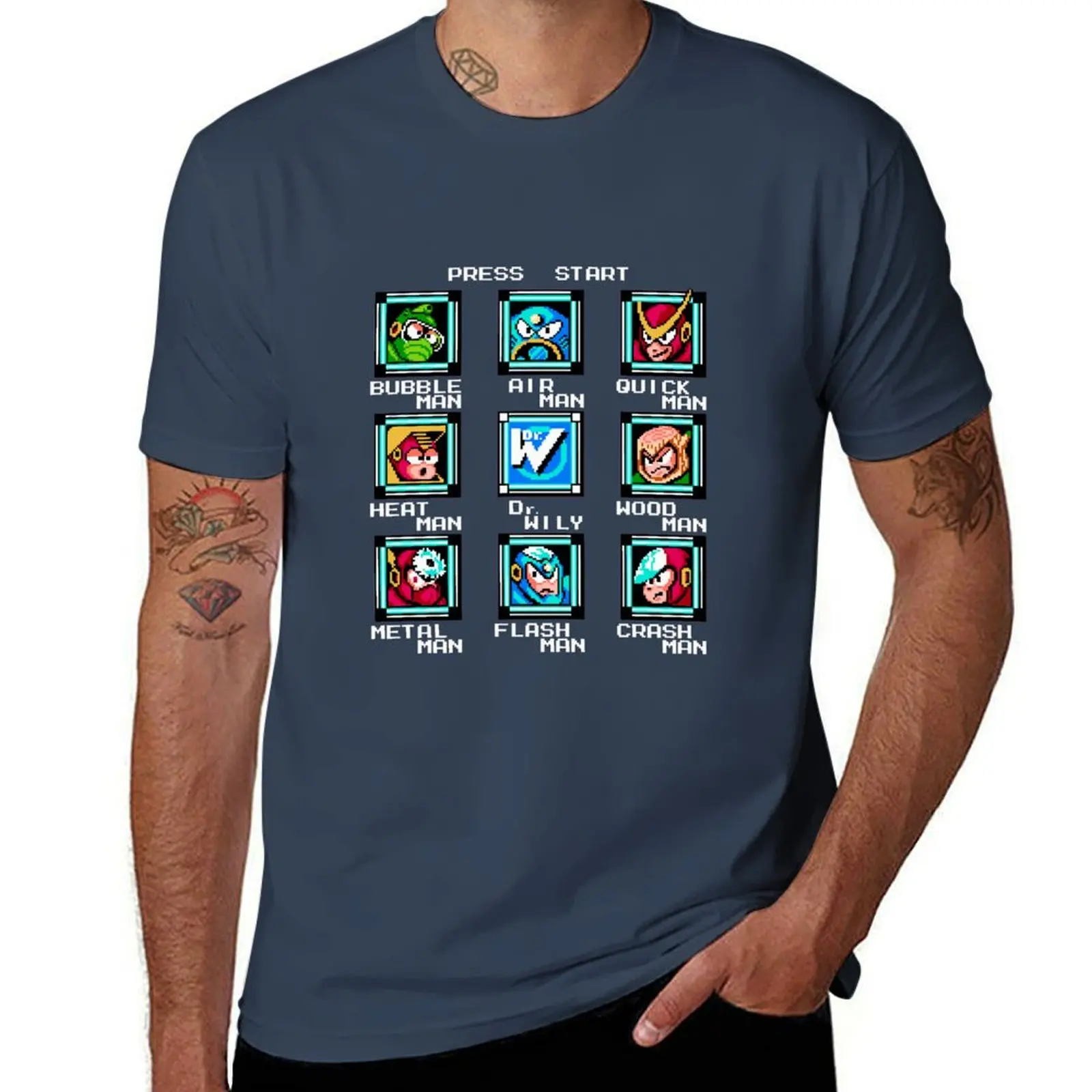 

Megaman 2 stage select T-Shirt croswit shirt man custom t-shirts mens designer t shirt