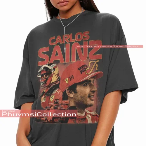 Carlos Sainz Jr. Shirt Merchandise Vintage Bootleg Professional Car Racer Tshirt