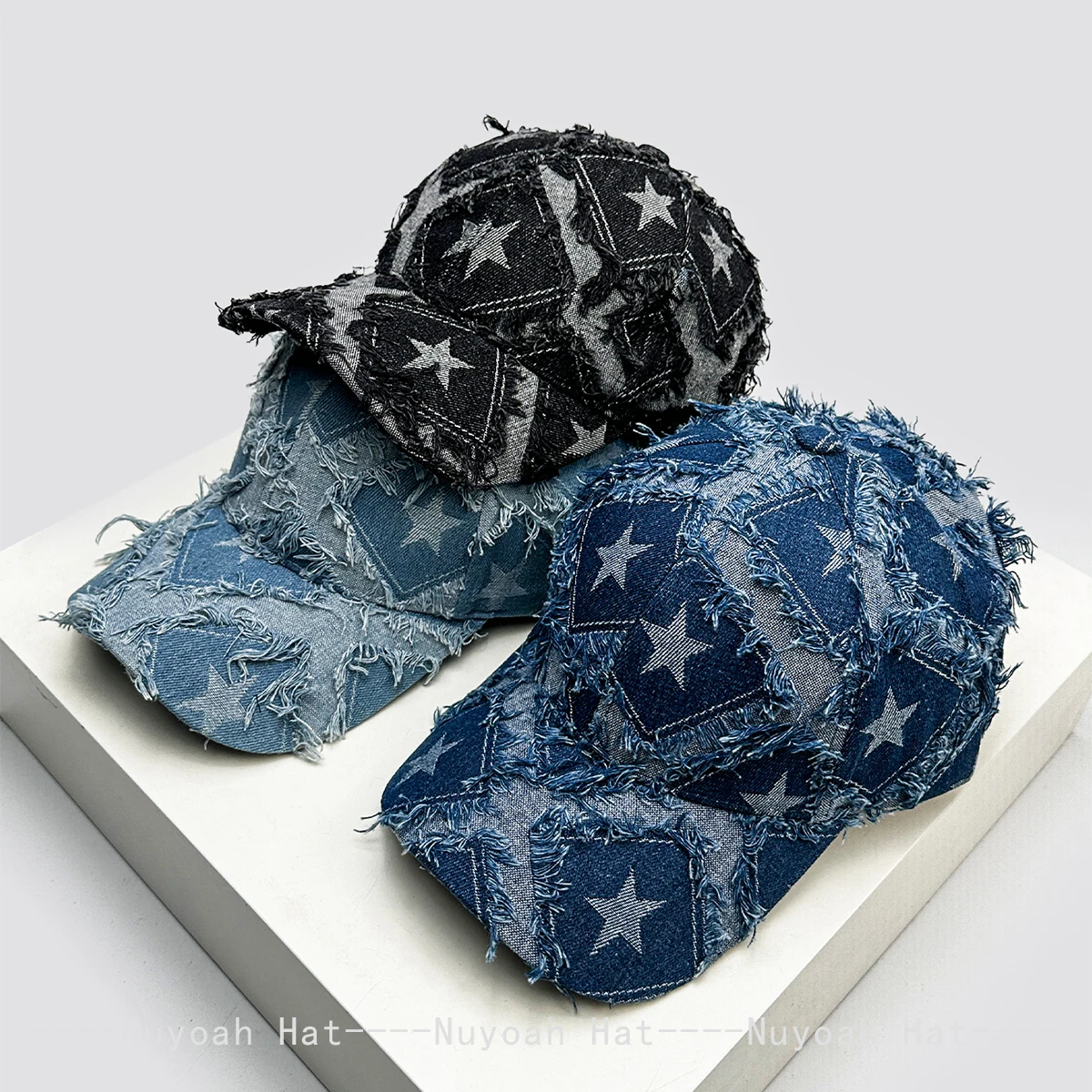Nouvelles casquettes de baseball rétro style déchiré avec étoiles pour hommes et femmes, polyvalentes, tendance, décontractées, protection solaire